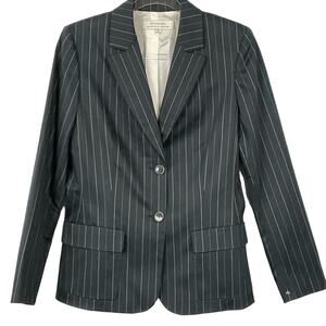 Tahari Womens Blazer Jacket Black White Pinstripe Tailored Clarissa sz 8 Office
